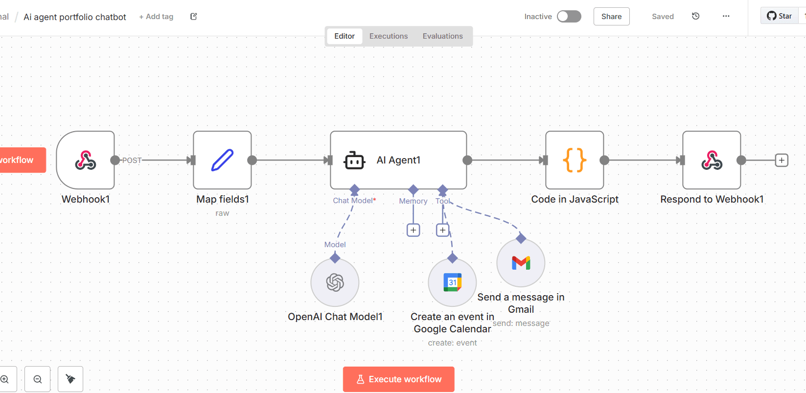 AI Agent Portfolio Chatbot for Lead Qualification and Booking (n8n + OpenAI)